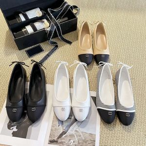 Designer Schoenen Parijs Merk Designer Zwart Ballet Flats Kanaal Schoenen Dames Echt Leer Slip Op Ballerina chanelliness Ronde Neus Dames Jurk Schoenen Slingbacks