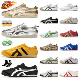 Onitsuka Tiger Mexico 66 Asics Silver Off White sneakers Classique Tiger Mexico 66 og chaussures de course designer sneakers hommes femmes Argent  【code ：L】