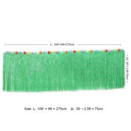 275x75cm Table Jupe Hibiscus artificiel Grass Table Table Varelle Hawaiian Luau Flower Grass Wedding Party Party Decorations