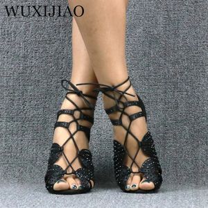 278 Wuxijiao Ankle Boots Lace-Up Latin Dance Ladies Hoge Heels Comfortabele Salsa Shoes Party Sandals 240125 559