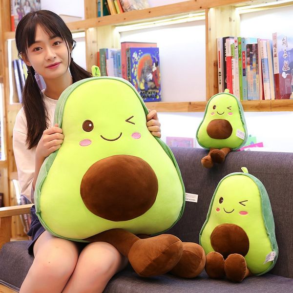 30 cm mignon doux en peluche avocat fruit en peluche dessin animé plante avocat en peluche poupée garçon fille anti-stress coussin oreiller cadeau