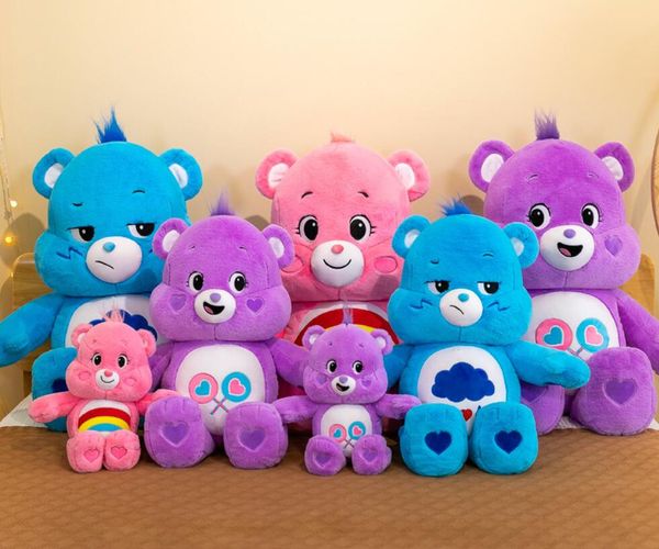 27 cm nouveau kawaii arc-en-ciel ours en peluche peluche peluche poupée ours en peluche Festival cadeau poupée jouets de couchage