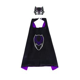 Cape de costume de super-héros double face pour enfants de 27 pouces avec ensemble de masques 13 options Cosplay de qualité supérieure Halloween Noël enfant Satin ZZ