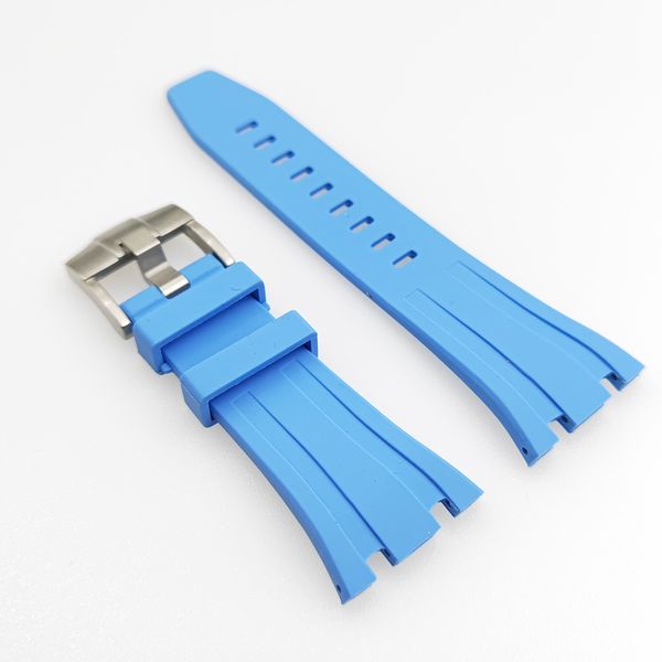 27mm bébé bleu élastique 20mm boucle Tang bracelet en acier connecteur liens adaptés pour AP 39mm 41mm Royal Oak montre-bracelet montre