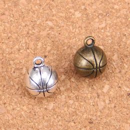 27 pièces Antique argent plaqué Bronze plaqué 3D basket-ball pendentif à breloques collier à faire soi-même Bracelet Bracelet résultats 11mm2143