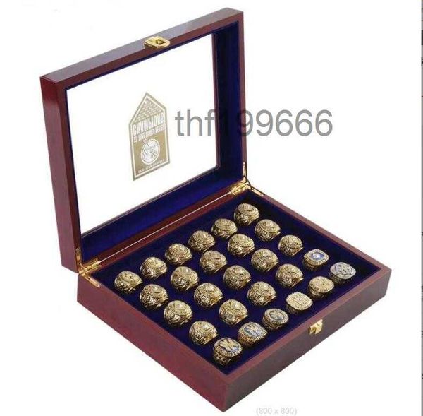 27 pcs Ny World Series Baseball Champions Championnat Bague Ensemble avec Boîte D'affichage En Bois Hommes Fan Brithday Cadeau En Gros Drop Shipping8F6P 8F6P