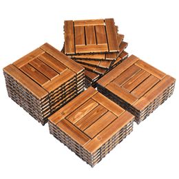 Azulejos de cubierta de entrelazamiento de madera de 27 piezas 11.8 "x11.8", baldosas impermeables para pisos para interiores y al aire libre, piso de madera de patio para el patio Balcón Balcón Balcón Balcón Backyard