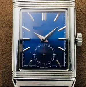 Reloj Reverso de 27x46mm, nuevo reloj con cara de espejo ultrafino 3978480, acero inoxidable, cuarzo japonés, relojes para hombres y mujeres, relojes de alta calidad a prueba de agua 324E