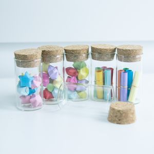 27x50x24mm 15 ml Kleine transparante glazen fles Cork Stopper Lege Ambachten Decoratie Flessen Voedsel Saffraan Jars Fialen 50 Stks