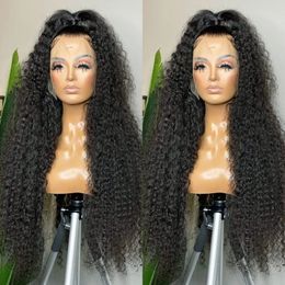 Perruque Lace Frontal Wig Deep Wave brésilienne sans colle, cheveux naturels bouclés, pre-plucked, 5x5, 28 30 pouces, prêt à l'emploi, 220%, pour femmes