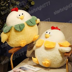 28/33CM dessin animé poulet en peluche oreiller mignon rond gros poulet poupées beau doux canapé coussin en peluche pour filles enfants cadeaux