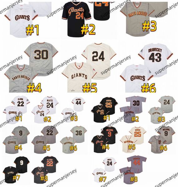28 BUSTER POSEY Baseball Jerseys SF Giants Crawford Brandon Belt Will Clark Willie Mays Willie McCovey Blank No Nom Numéro Throwback Baseball Jersey Super