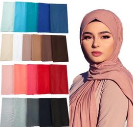 28 COULEUR Nouvelles Femmes Écharpe Musulmane Élastique Hijabs Châles Islamiques Soild PLAIN Modal Foulard Pour Femmes Jersey Écharpe 3483297