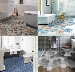 28 Diseño Azulejo de mosaico Etiqueta de piso Autoadhesivo Etiqueta de pared de PVC impermeable Cocina Hexágono Pegatinas de cerámica Decoración del hogar 10p6237356