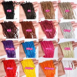 Caja de ganchillo para el cabello con trenzas Zizi de 28 pulgadas, extensiones de cabello sintético de colores, negro puro, rosa, azul, BS092575
