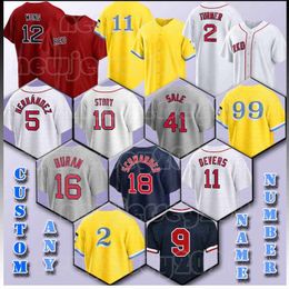 5 Enrique Hernandez 34 David Ortiz Maillot de baseball Ted Williams Rafael Devers Alex Verdugo Masataka Yoshida Chris Martin Justin Turner Christian Arroyo Chris Vente