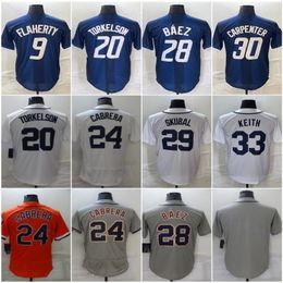 28 Javier Baez City Connect Jersey 24 Miguel Cabrera Spencer Torkelson Tarik Skubal Keith Jack Flaherty Matt Manning Kerry Carpenter Blue White Grey Orange Stitched