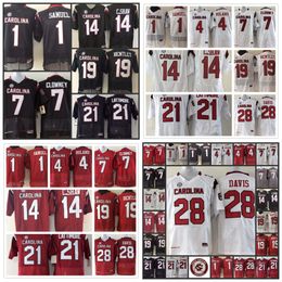 28 Mike Davis Jersey 4 Shaq Roland 14 C.SHAW Connor Shaw 19 Jake Bentley 7 Jadeveon Clowney 21 Marcus Lattimore 1 Deebo Samuel Maillots de football Caroline du Sud