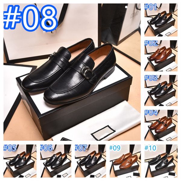 28 modelos de alta calidad, nuevos y lujosos zapatos Brogue para hombres, zapatos de vestir de diseñador, zapatos formales de negocios con punta estrecha para hombres
