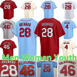 28 Nolan Arenado Maillot de baseball Paul DeJong Willson Contreras Chemises de baseball Yadier Molina Gorman Edman Paul Goldschmidt Albert Pujols Stan Musial Nick Wittgren