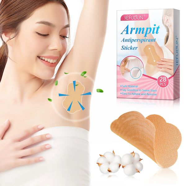 28 PCSbox sous les bras jetables Strong Absorbing Sweat aisselle Antiperspiant Aticosper Anti Sweat Pads Désodorants pour les femmes et les hommes 240426