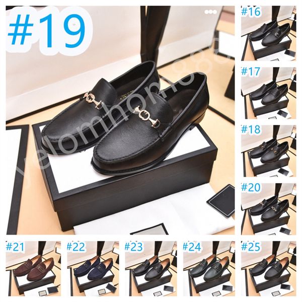 28 Zapatos de vestir de diseñador cómodos italianos de estilo para hombres Zapatos de oficina de cuero genuino para hombres Oxford Clásico Punta puntiaguda Mocasines formales negros