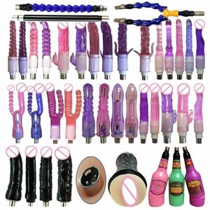 28 Soorten Sex Machine Bijlagen Dildos Accessoires voor 3XLR-machine met grote Jelly Dildo Anale kralen Plug Mannelijke Masturbatie Cup 211124