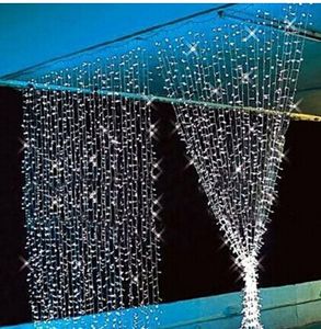 280 LED Cortina de luz 3m * 2m 110- 220V Navidad Navidad al aire libre LED Cadena de luces de hadas Banquete de boda Decoración Lámparas au eu us uk plug