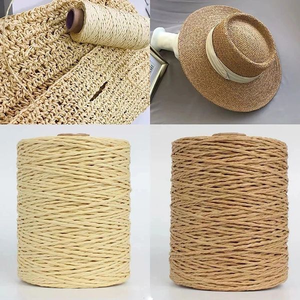 280300 MROLL RAFFIA NATURAL HILAR DE PETO PARA EL PAZO GROCHING DE COLADO DIY Material de bolsas de playa de verano hecho a mano 240411