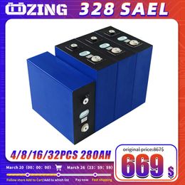 280AH LIFEPO4 Batterij 3.2V Diepe cyclus Oplaadbare lithiumijzerfosfaatcel Diy 12V 24V 48V RV EV BOOT SOLAR SYSTEEM GOLFAR