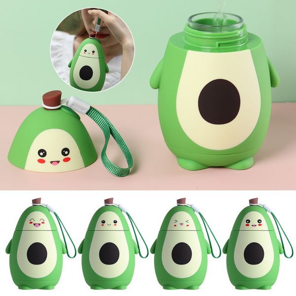 280 ML Dessin Animé Avocat Bouteille D'eau Portable Kawaii Bouilloire Double Couche Étudiant Mignon Portable Tasse D'eau Jus Potable Tasses JY04