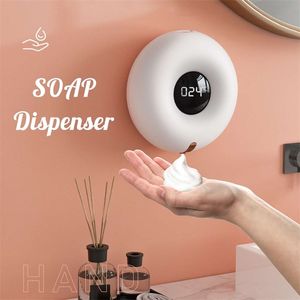 280 ml Aanraakloze Automatische Sensor Foam Soap Dispenser Hand Sanitizer Vloeistof Snelle Schuimende Wandmontage Badkamer Accessoires 211206