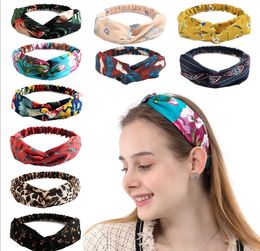 281 Stijlen Pls Opmerking Kleurrijke Hoofdband Elastische Headscarf Meisjes Haaraccessoires Twisted Geknoopt Etnische Hoofd Wrap Bloemen Brede Stretch