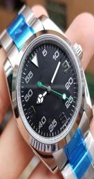 2813 Black Top Mens Mécanique acier inoxydable Mouvement automatique Air King Watch Sports Selfwind Montres Wristwatch8478076