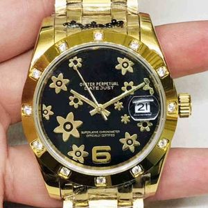 2824 3135 Luxe horloge es n c Date aaaaa Mens Mechanical Watch Automatic Log Golden Black Flower Swiss Brand PolsWatch