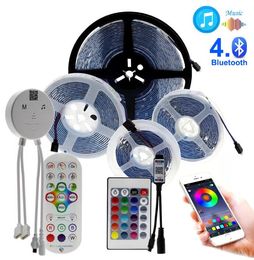 2835 RGB LED-strip Set 30leds / M Bluetooth-controller 5050 RGBRIP SET 5M 10M 20M Hoge helderheid DC12V IP65 Waterdicht