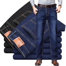 2840 Pantalones delgados de verano Jeans azules rectos Trabajo casual delgado sin elasticidad 240415