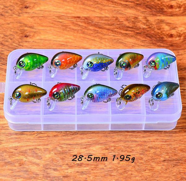 285 mm 195g Cabriclo de cigüeñal Cebos duros Lacos 12 ganchos de agudos 10 colores Gear de pesca de plástico mixto 8 Piezas Box WHB141622961