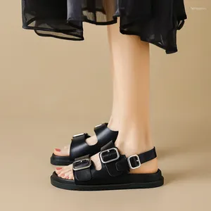 286 dames bovenkleding schoenen sandalen zomer gladiator dames casual flats stijlvol metaalontwerpplatform vrouw 7817 123
