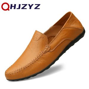 287 hommes en cuir italien en cuir véritable mocassins pour hommes décontractés mocassins marque formelle Slip sur les chaussures de bateau mâle Zapatos de Hombre 240109 S 958 S