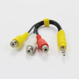 28 cm 3,5 mm mannelijk tot 3RCA vrouwelijke audiovideo av -adapterkabel voor mannelijke naar mannelijke kabel