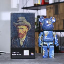 28 cm Berbriclys Bearbrick Starry Night Van Gogh 400 Bear Action Figures Collection Model Dolls Present Gift Art Toy T