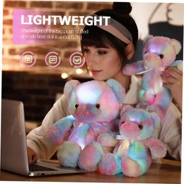 28 cm Luz creativa LED LED Peligrones Peligrosos Muñeca Reladas Animales Plush Peluces Coloridos Resas de cumpleaños de Oso de peluche brillante para niños