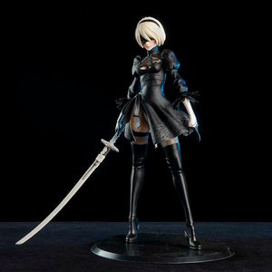 28 cm Nier Automata 2B Modelo Acción Figurine Collectable Anime Figuras Estatuas de figuras Decoración de muñecas coleccionables Juguete T230815