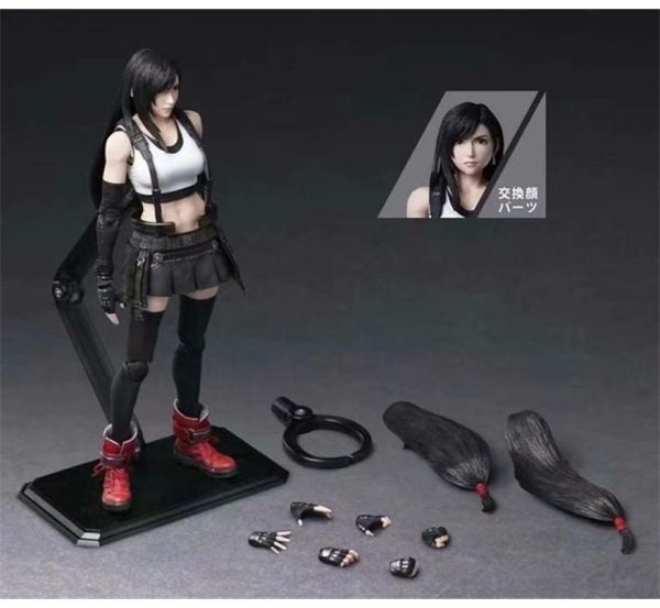 28cm Play Arts Kai Final Fantasy VII Figure Tifa Lockhart PVC Action Figure Rehable Joint Tifa Lockhart Collectionne les jouets et les cadeaux Y128604323