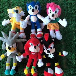 Muñecos de peluche de 28cm, 6 estilos, tema de Anime, Sonic, The Hedgehog, The Echidna, animales de peluche, juguetes de peluche, regalo