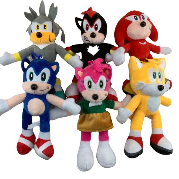 28 cm Sonic Peluche Toys Supersonic Mouse Hedgehog Doll Animals Rellenos Regalos de Cumpleaños de Navidad para niños