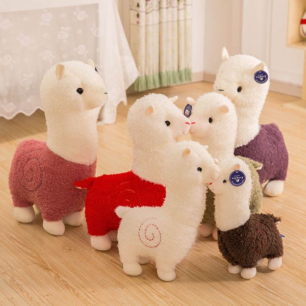 28cm Animales de peluche 6 colores Alpaca Juguetes de peluche suaves Llama Arpakasso Animal de peluche Kawaii Lindo para niños Regalos de Navidad C57