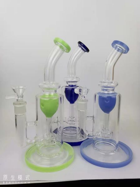 Bong de vidrio de tubería de agua de vidrio de tamaño de junta de 28 cm de altura y 14 mm (Color al azar)