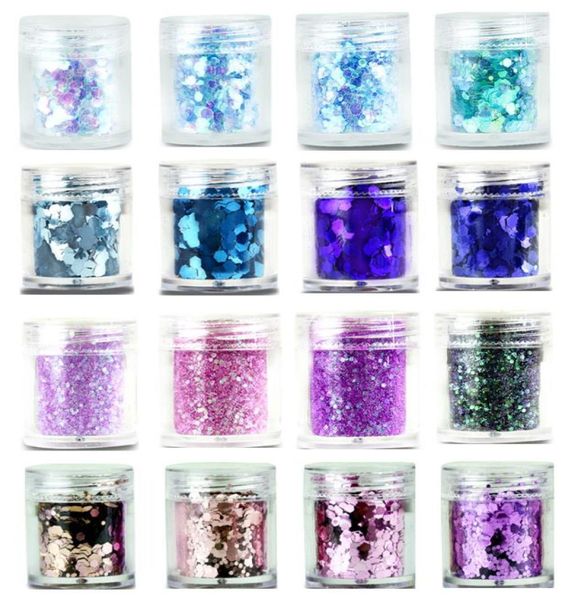 Puntas de brillo para uñas, 28 colores, iridiscente, azul, rosa, morado, lentejuelas en polvo, 10ml, manicura acrílica, brillo UV, Paillette6576400